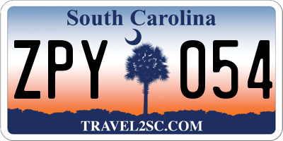 SC license plate ZPY054