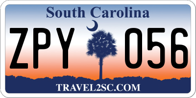 SC license plate ZPY056