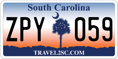 SC license plate ZPY059