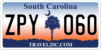SC license plate ZPY060