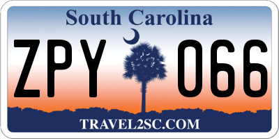 SC license plate ZPY066