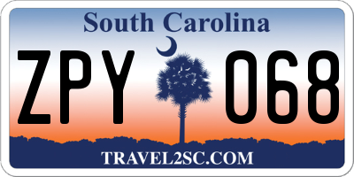 SC license plate ZPY068
