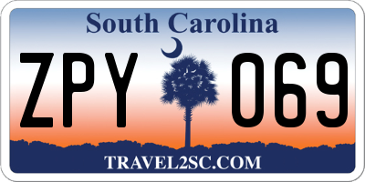 SC license plate ZPY069