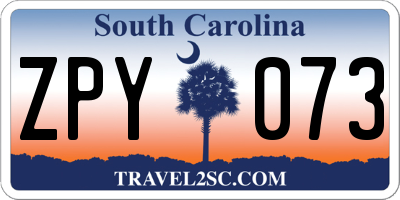 SC license plate ZPY073