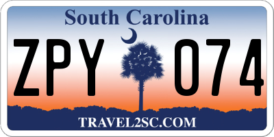 SC license plate ZPY074
