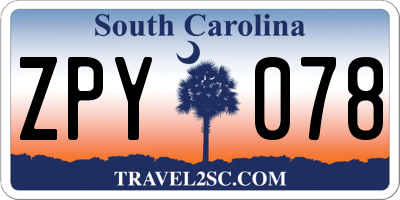 SC license plate ZPY078