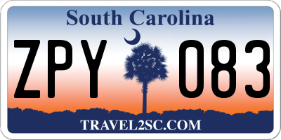 SC license plate ZPY083