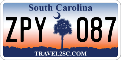 SC license plate ZPY087