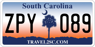 SC license plate ZPY089