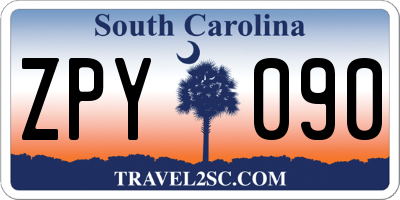 SC license plate ZPY090
