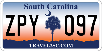 SC license plate ZPY097