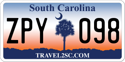 SC license plate ZPY098