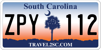 SC license plate ZPY112