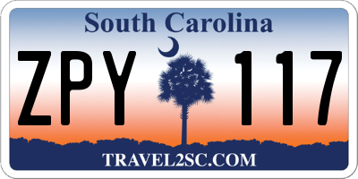 SC license plate ZPY117