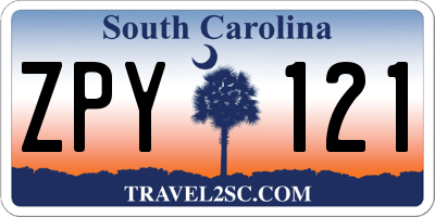 SC license plate ZPY121