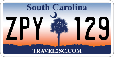 SC license plate ZPY129