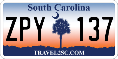 SC license plate ZPY137