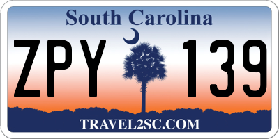 SC license plate ZPY139