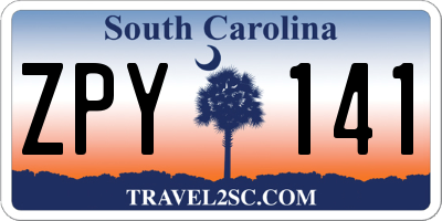 SC license plate ZPY141