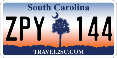 SC license plate ZPY144