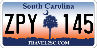 SC license plate ZPY145