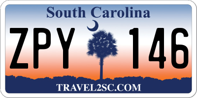 SC license plate ZPY146