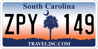 SC license plate ZPY149