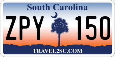 SC license plate ZPY150