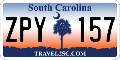 SC license plate ZPY157