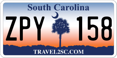 SC license plate ZPY158