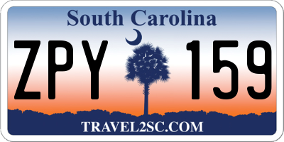 SC license plate ZPY159