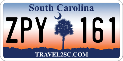 SC license plate ZPY161