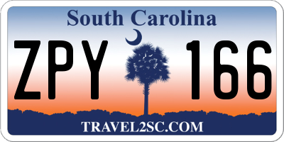 SC license plate ZPY166