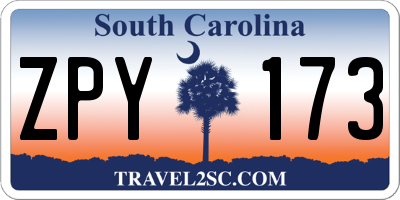 SC license plate ZPY173