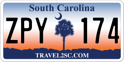 SC license plate ZPY174