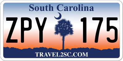 SC license plate ZPY175