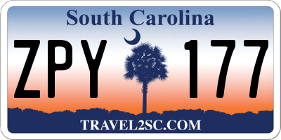 SC license plate ZPY177