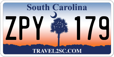 SC license plate ZPY179