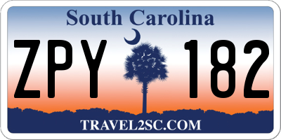 SC license plate ZPY182