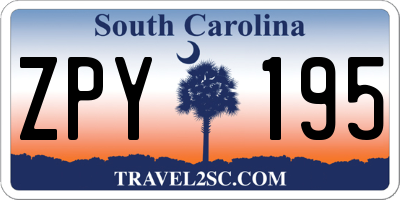 SC license plate ZPY195