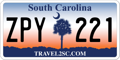 SC license plate ZPY221