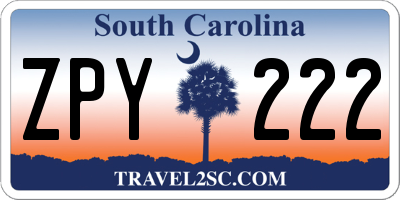 SC license plate ZPY222