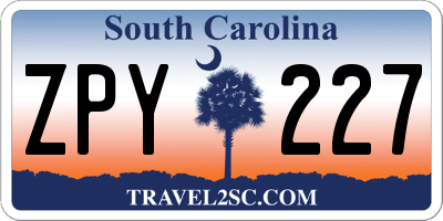 SC license plate ZPY227