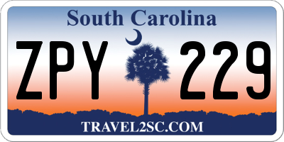 SC license plate ZPY229