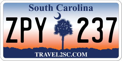 SC license plate ZPY237