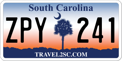 SC license plate ZPY241