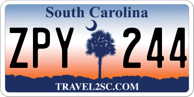 SC license plate ZPY244