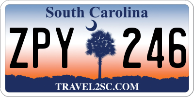 SC license plate ZPY246