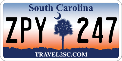SC license plate ZPY247