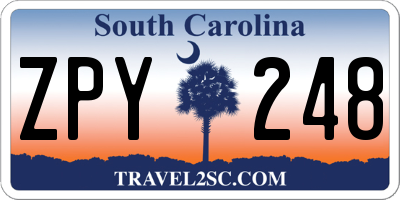 SC license plate ZPY248